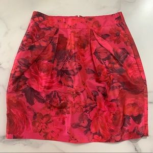 J Crew Pink Floral Lined Mini Skirt 0 A1 0004